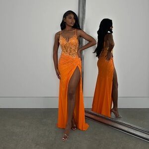 Size Small Alglist Floor length Orange Dress
